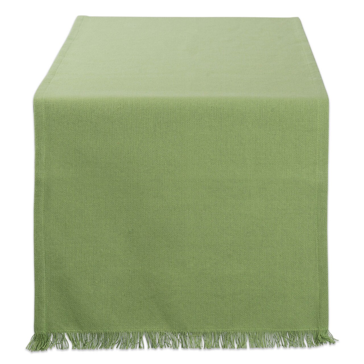 DII Solid Bright Green Heavyweight Fringed Table Runner